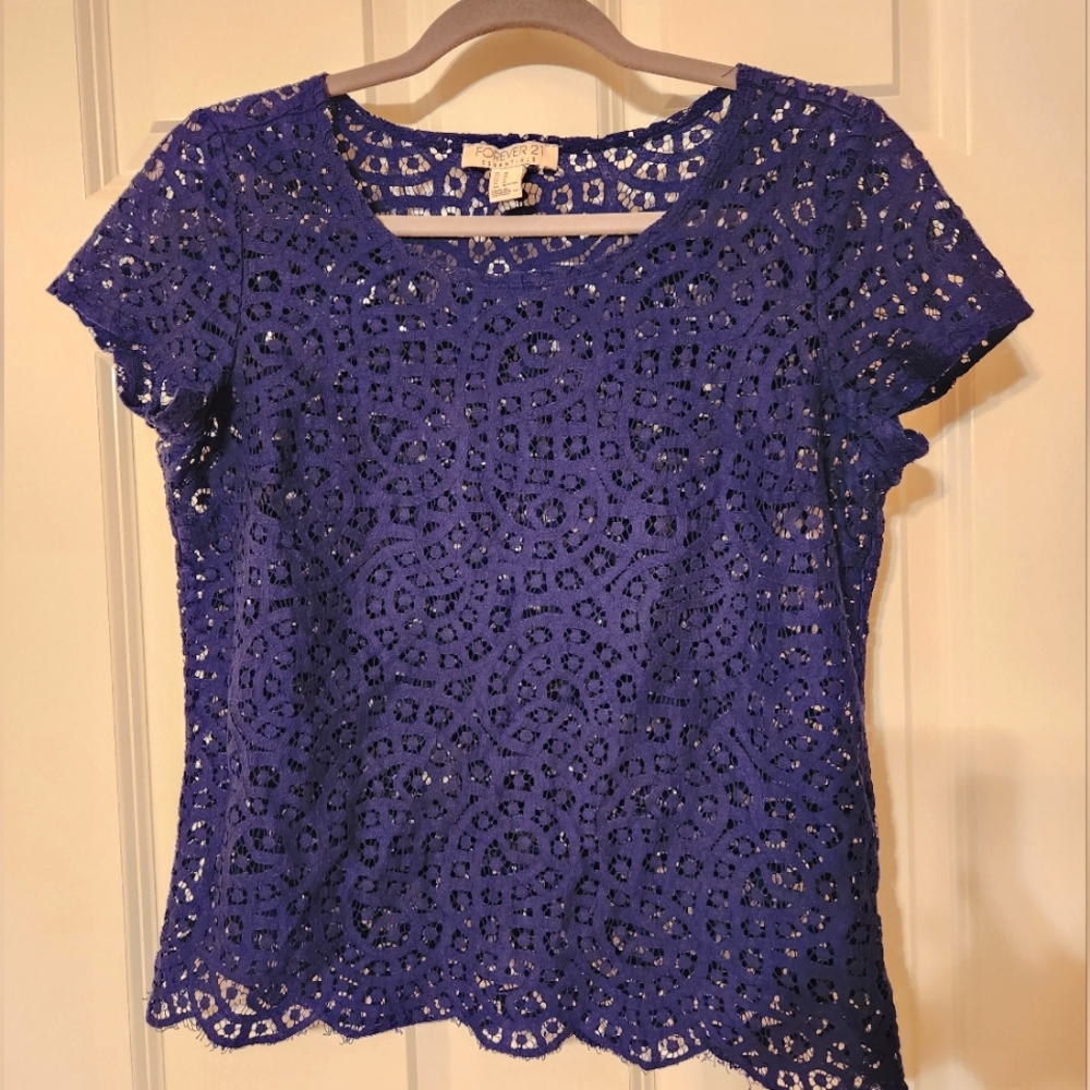 Beautiful blue lace blouse